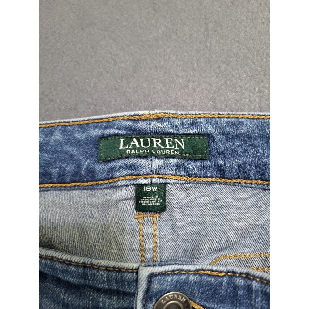 LAUREN RALPH LAUREN Women's SZ 16W Premier Straight Denim Jeans Classic - Picture 3 of 10